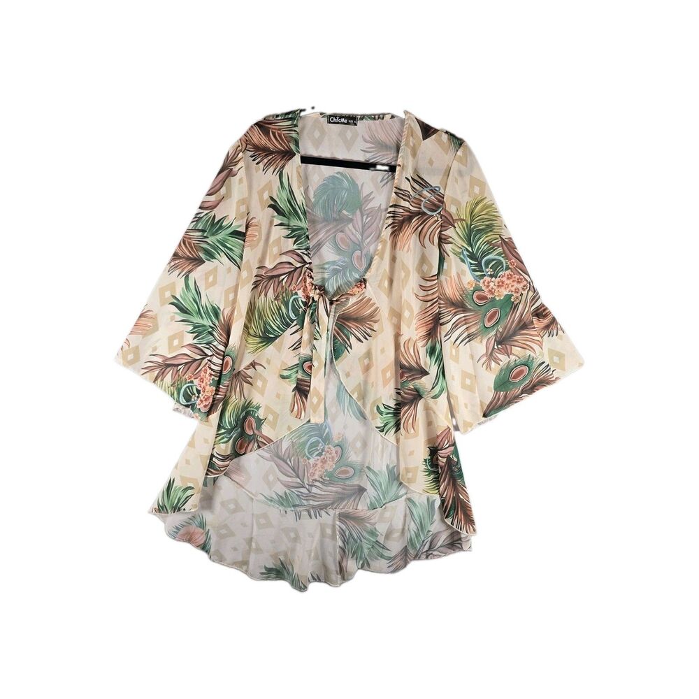 Chic Me Tropical Summer Cover Up Size XL Vacation Beach Pool Side Light Weight